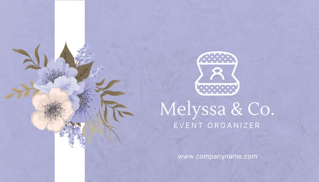 Lilac Modern Texture Floral Event Planner Business Card - Página 1
