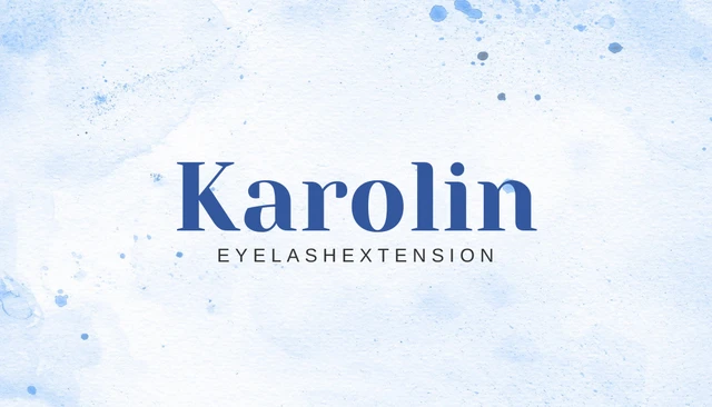 Light Blue Watercolor Modern Lash Business Card - Página 1