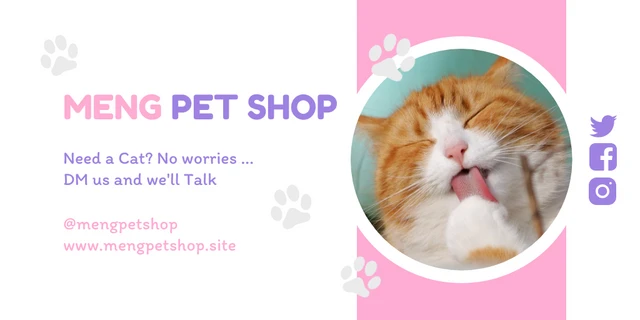 Rosa e viola semplice carino Pet Shop animale Twitter Banner Template Rosa e viola semplice carino Pet Shop animale Twitter Banner