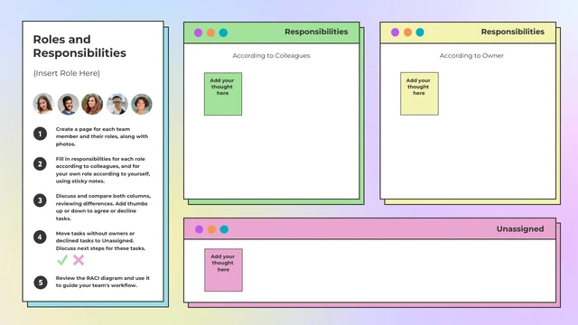 Gradiente Neón Suave Diagrama Funciones Responsabilidad Template Gradient Soft Neon Diagrama Roles Responsabilidad Plantilla
