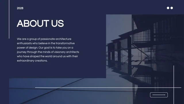 Navy Teal Minimalist Modern Architect Presentation - Pagina 2