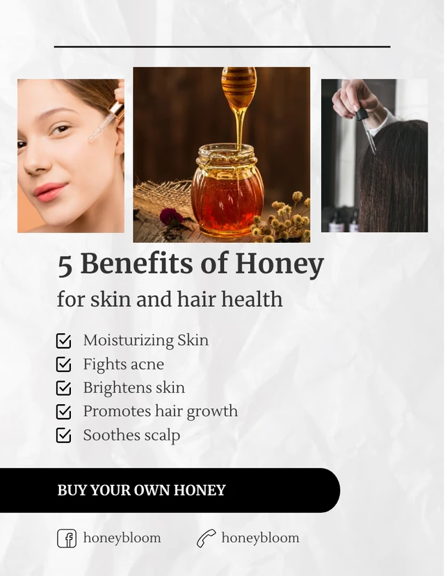 Black And White Benefit Of Honey Product Template Black And White Benefit Of Honey Product Template