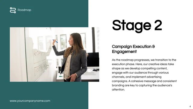 White and Green Roadmap Presentation - Pagina 4