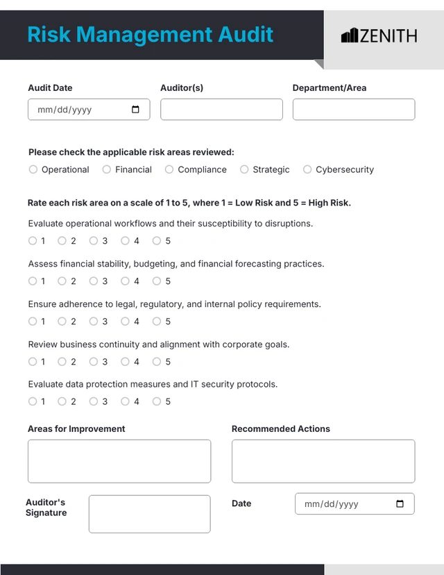 Formulário de Auditoria Minimalista Simples Template Modelo de formulário de auditoria minimalista simples