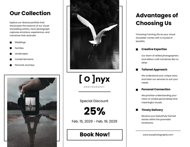 Simple White Photography Tri-fold Brochure - Página 2