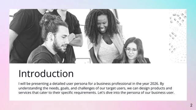 Pastel Pink Gradient Business User Persona Presentation - Seite 2