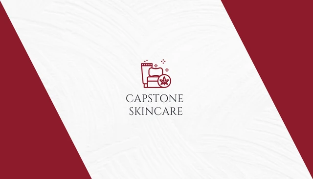 White And Red Minimalist Texture Creative Skincare Business Card - Página 1