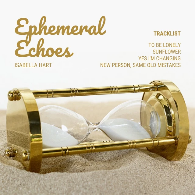 Capa do álbum minimalista branca e dourada Template Modelo de capa de álbum minimalista branco e dourado