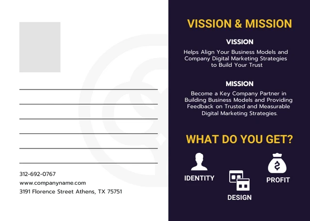 Yellow And Nay Modern Professional Marketing Postcard - page 2