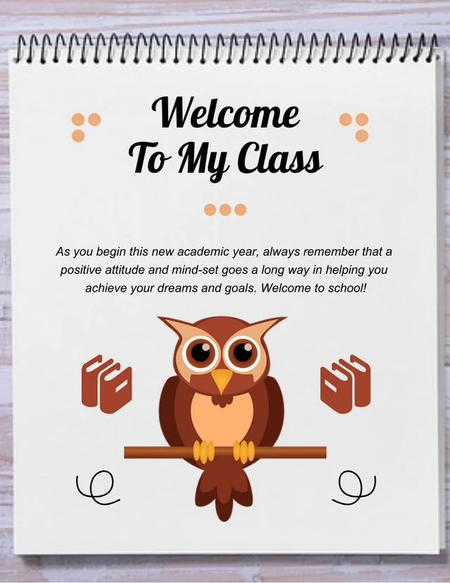 Hellgraues, minimalistisches Illustrations-Willkommensplakat im Klassenzimmer Template Hellgraue minimalistische Illustrations-Klassenzimmer-Willkommensplakat-Vorlage