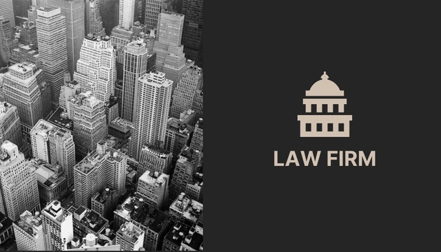 Black Modern Professional Lawyer Business Card - Página 1