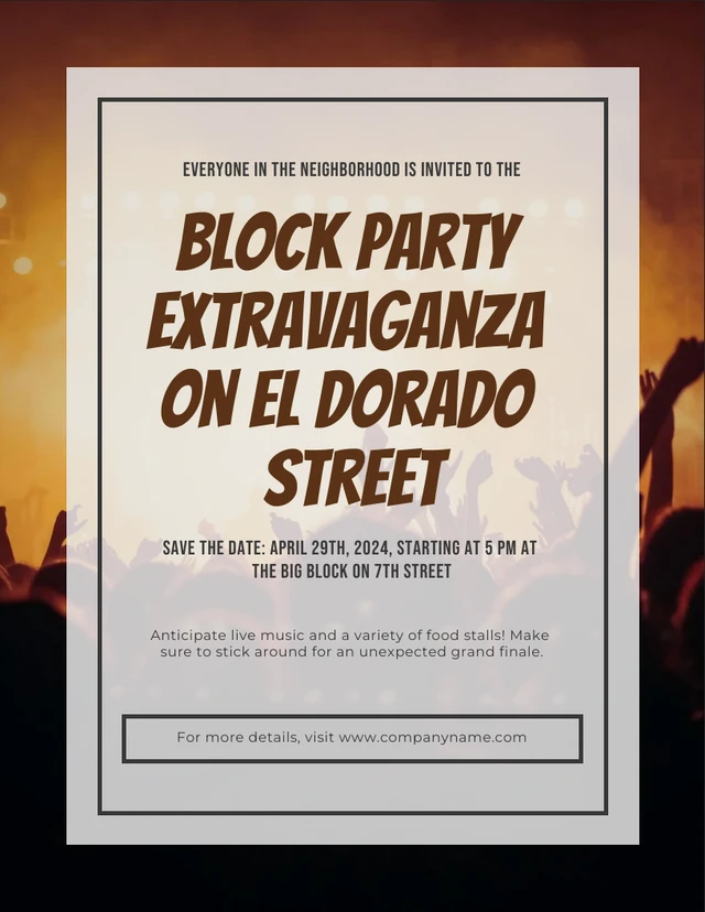 Simple Photo Block Party Poster Template Simple Photo Block Party Poster Template