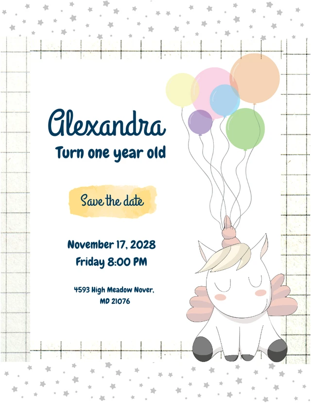 Ilustração de padrão de grade minimalista branco Convite para festa infantil Template Modelo de Convite de Festa Infantil com Ilustração de Padrão de Grade Minimalista Branca