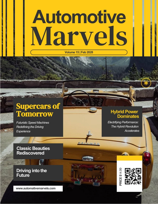 Retro Yellow Cars Magazine Template Retro Yellow Cars Magazine Template