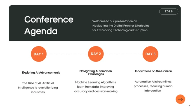 Dark Black Modern Conference Presentation - Página 3