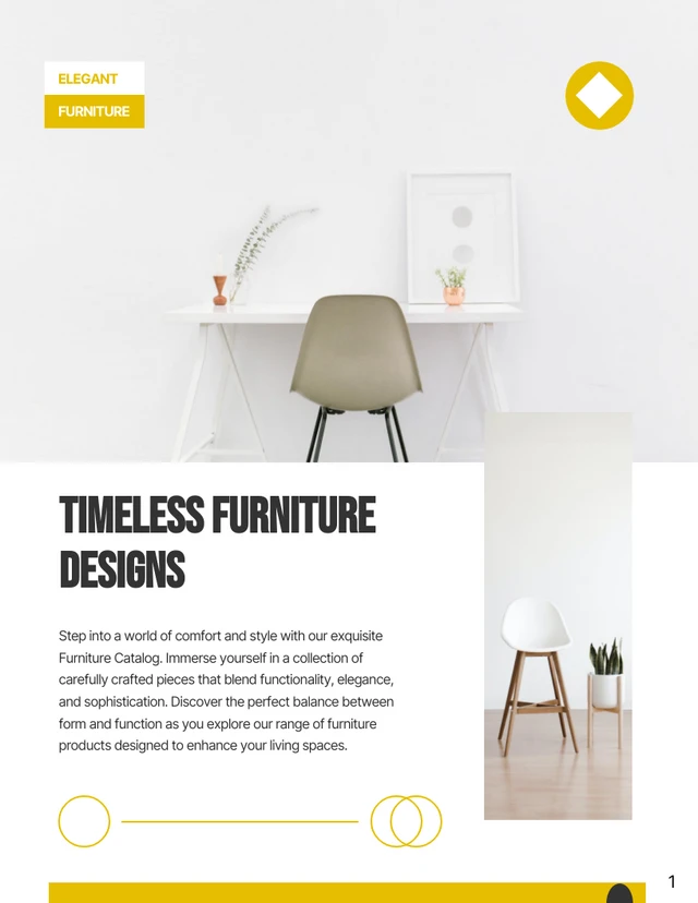 Minimalist Yellow White Furniture Product Catalog - Pagina 1
