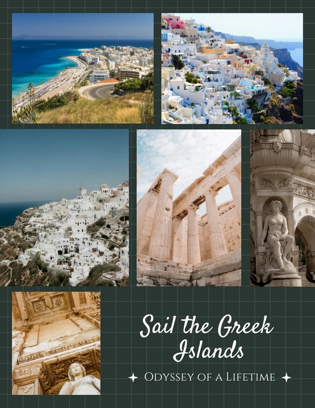 Dark Green Minimalist Photo Travel Collages